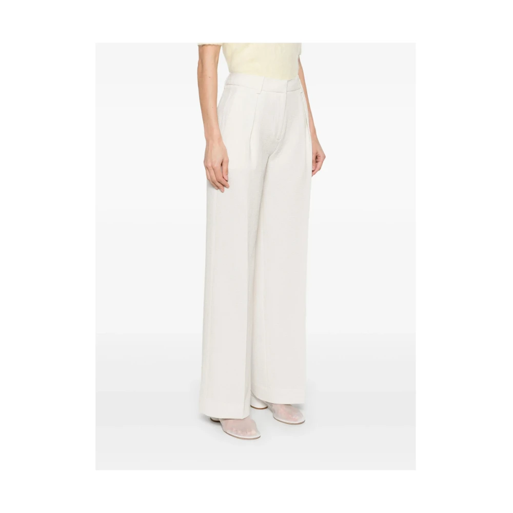 Calvin Klein Witte broek met knoopsluiting en zakken White Dames