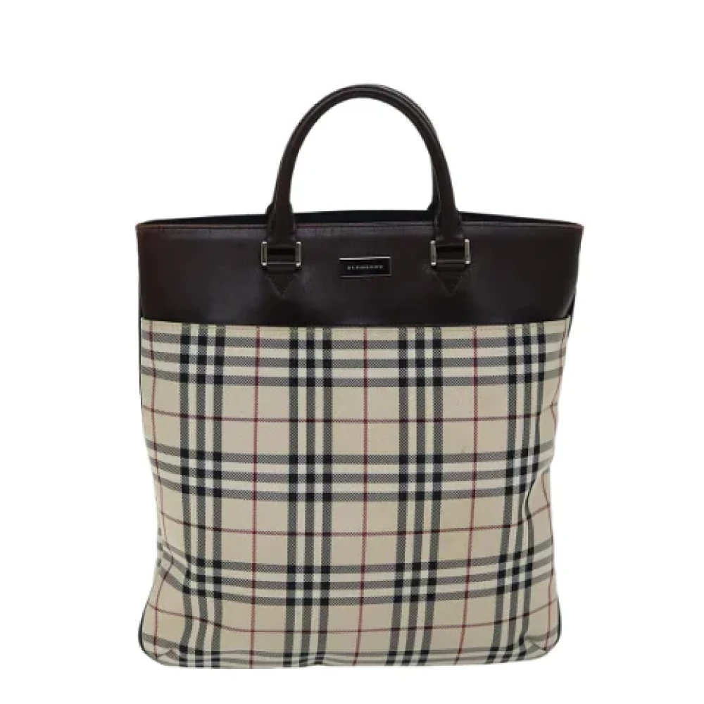 Burberry Vintage Pre-owned Canvas handbags Beige Dames