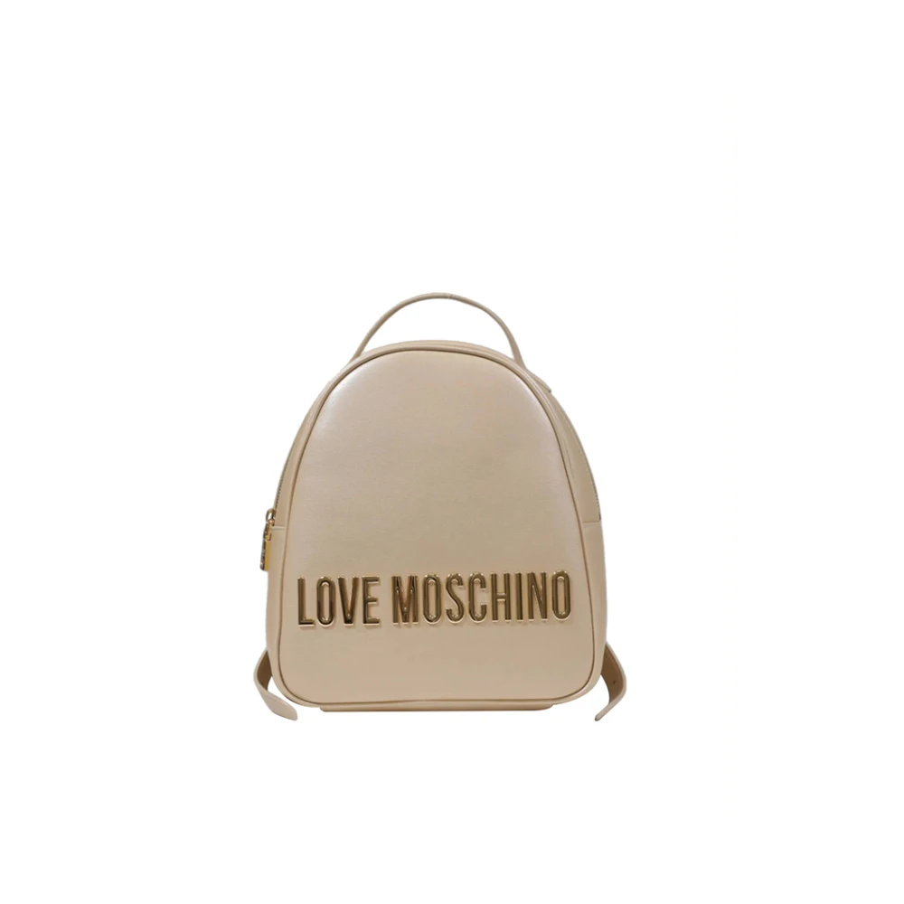 Moschino Gyllene Elegant Ryggsäck med Guld Detaljer Yellow, Dam