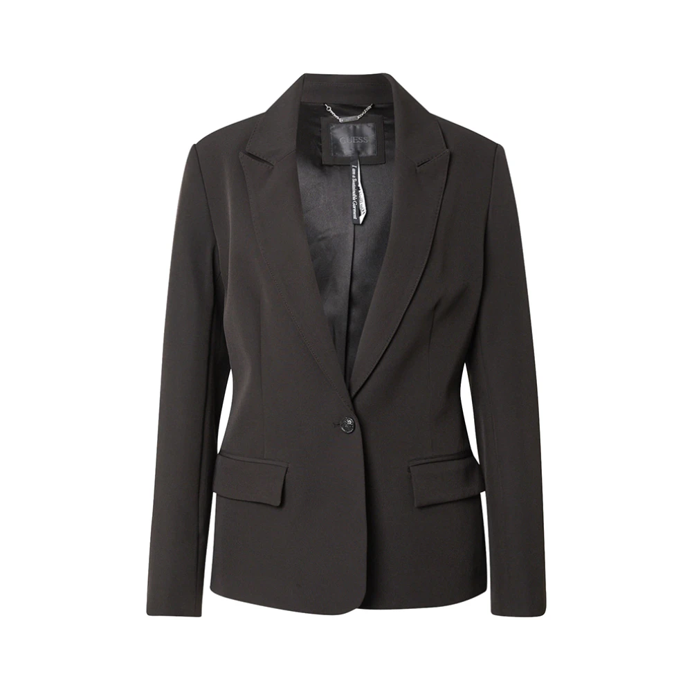 Guess Zwarte jassen met zijrits Black Dames