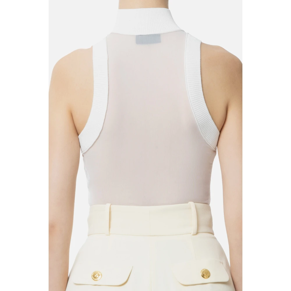 Elisabetta Franchi Ivoor Top met Unieke Stijl Beige Dames