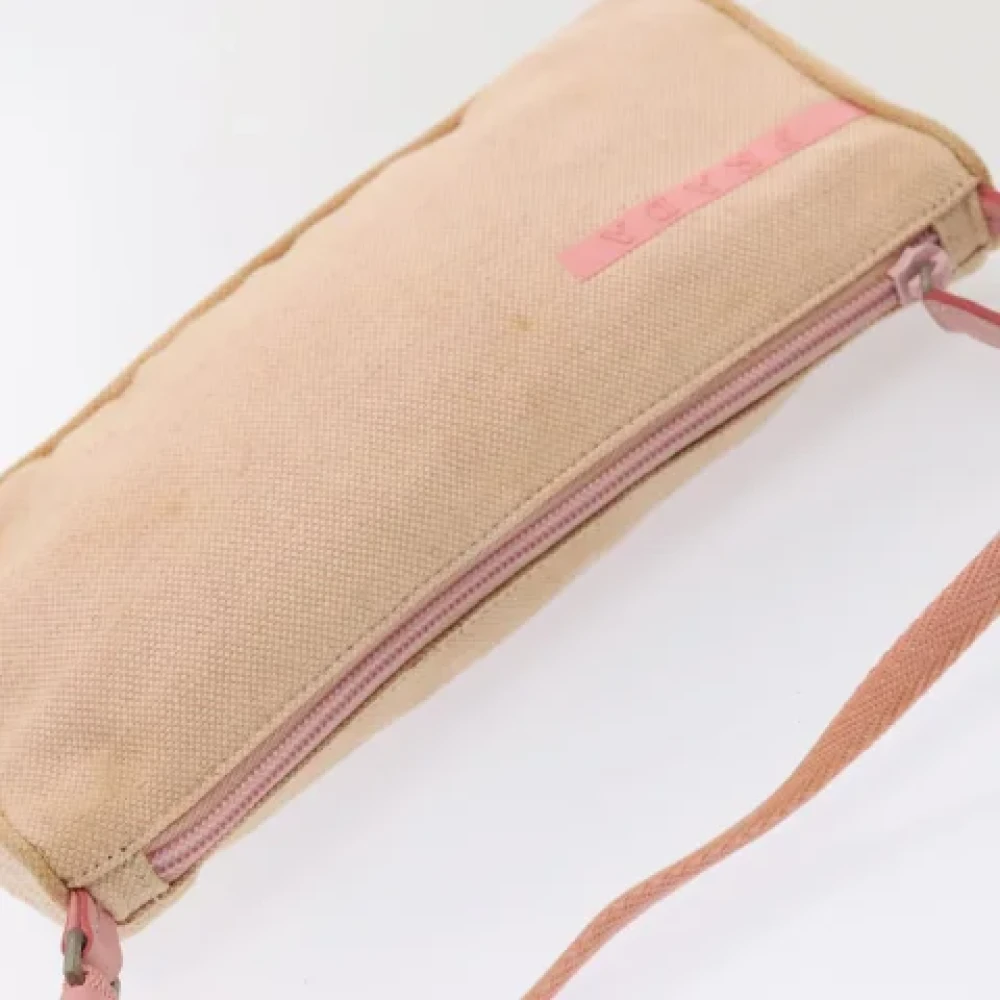 Prada Vintage Pre-owned Canvas clutches Pink Dames