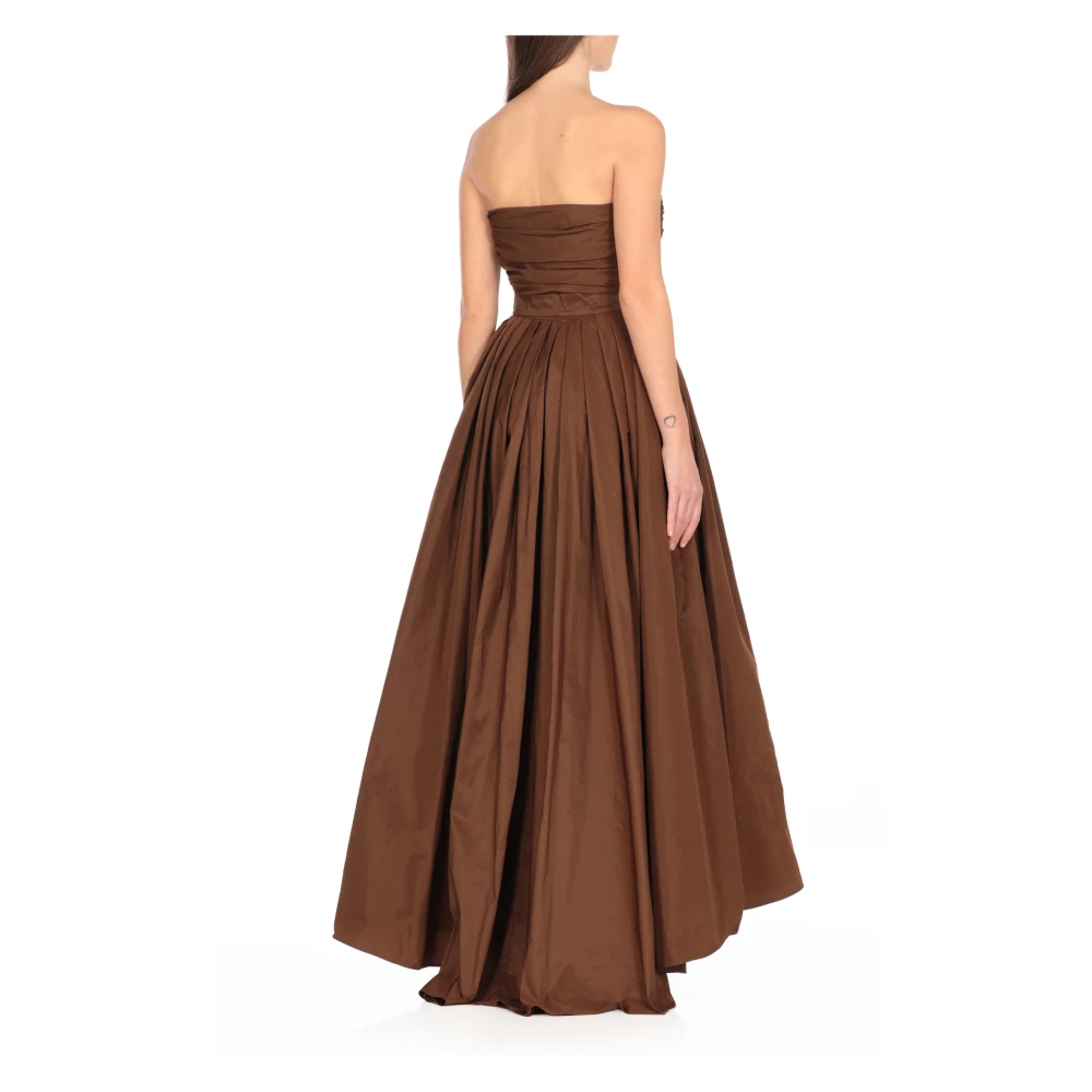 pinko Bruine Jurk met Hartvormige Halslijn en Mouwloos Brown Dames