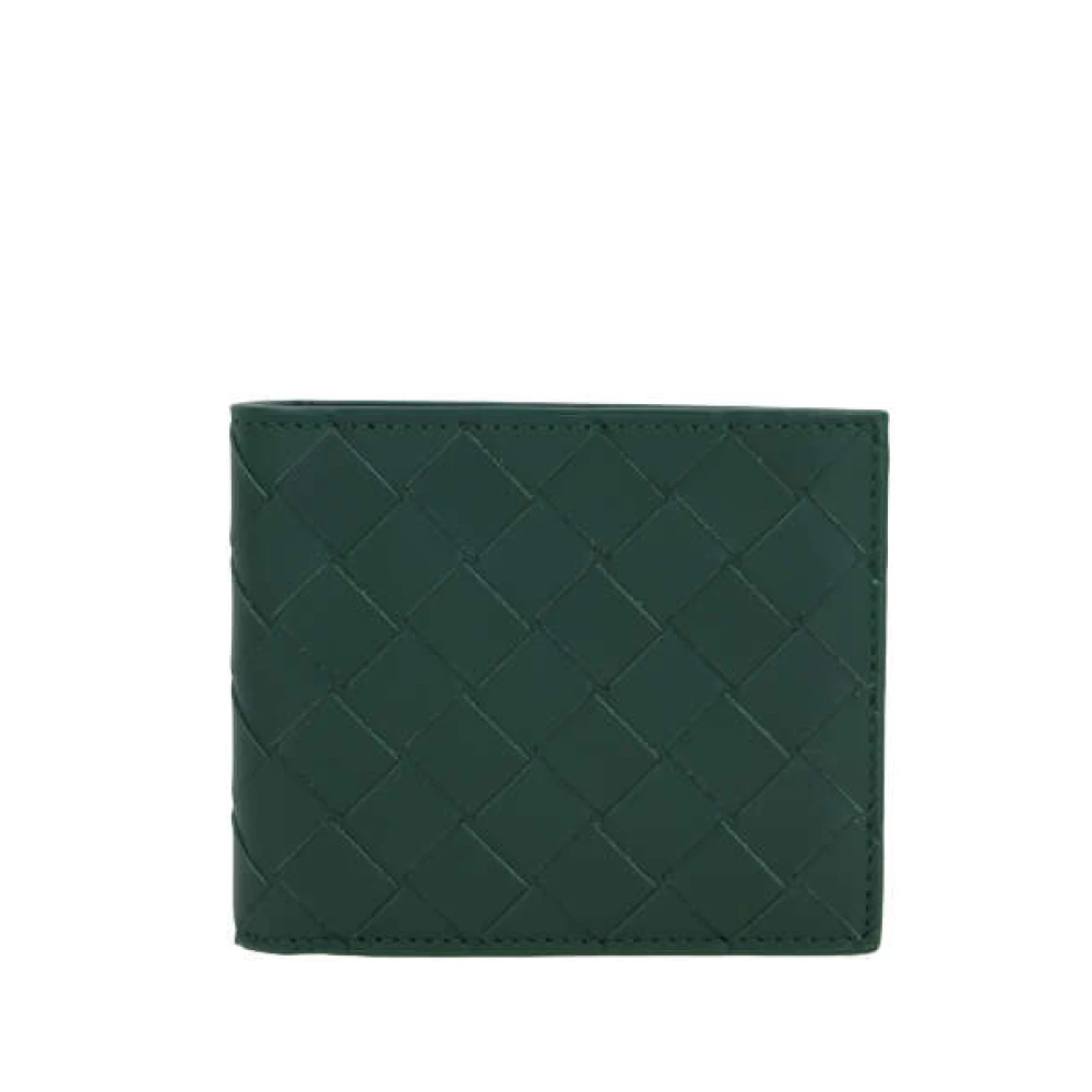 Bottega Veneta Grön Smaragd Bi-Fold Plånbok med Intrecciato Motiv Green, Herr