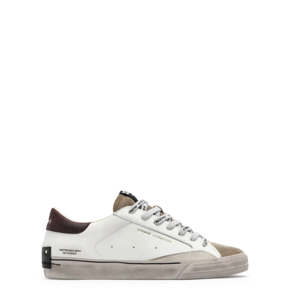 Crime London Uomo Bianco Scarpe, 44 Eu, New,