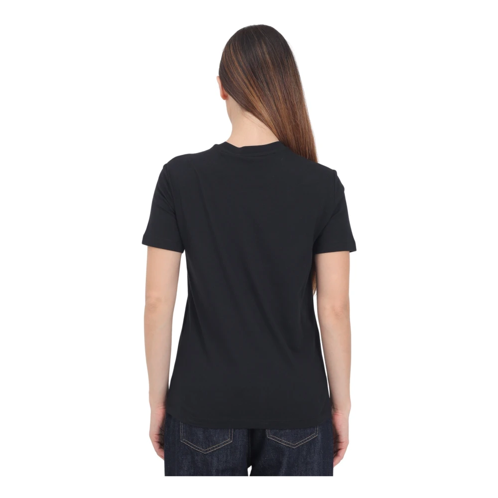 Just Cavalli Zwart Rhinestone Logo T-shirt Black Dames