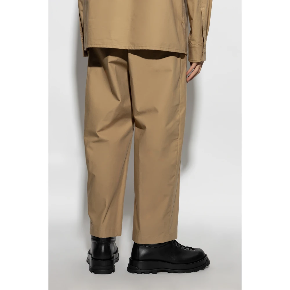 Jil Sander Broek met logo Beige Heren