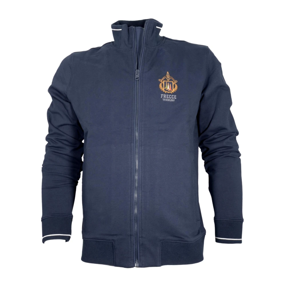 Aeronautica Militare Men's Blue Zip-Throughs, M, Frecce Tricolori Sweatshirt