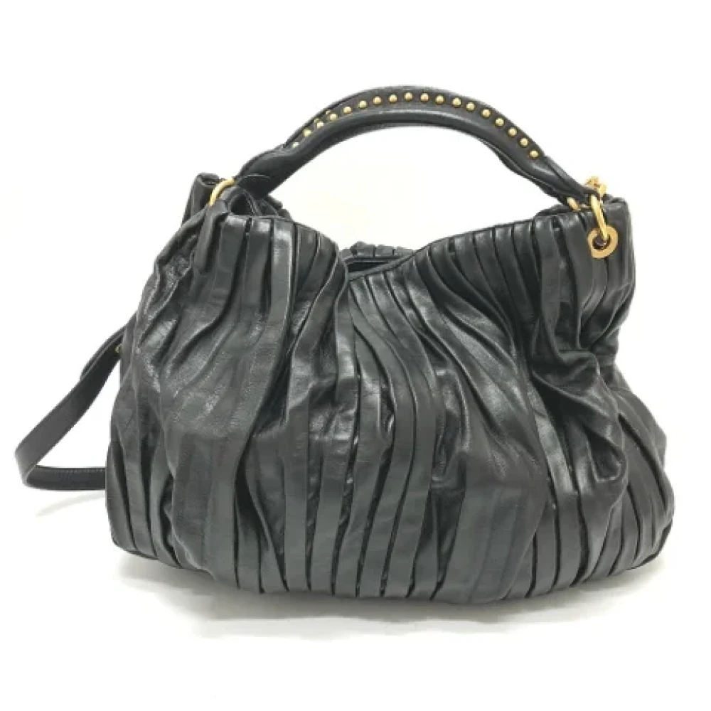 Miu Pre-owned Leather shoulder-bags Black Dames