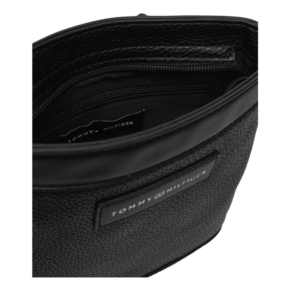 Tommy Hilfiger Zwarte Effen Rits Polyurethaan Tas Black Heren