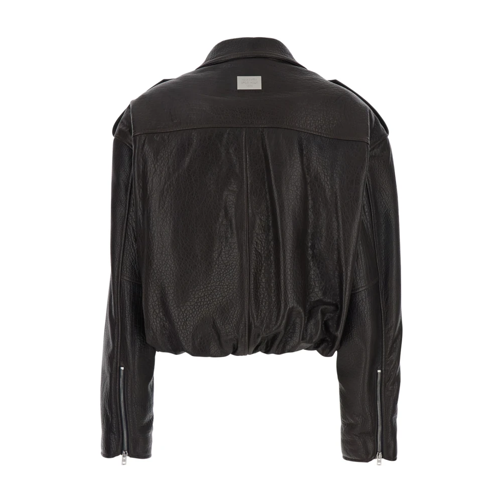 Acne Studios Bruine Leren Bikerjas Vrouw Brown Dames