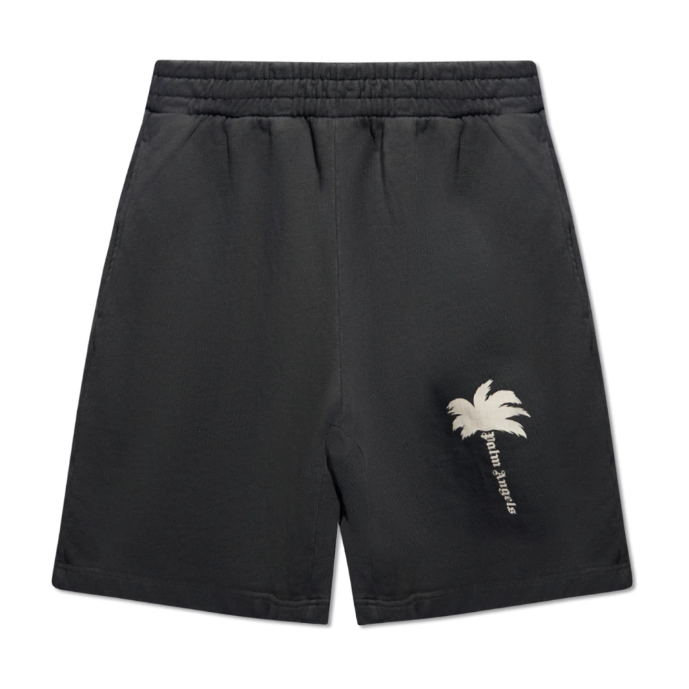 Palm Angels Shorts met logo Gray Heren
