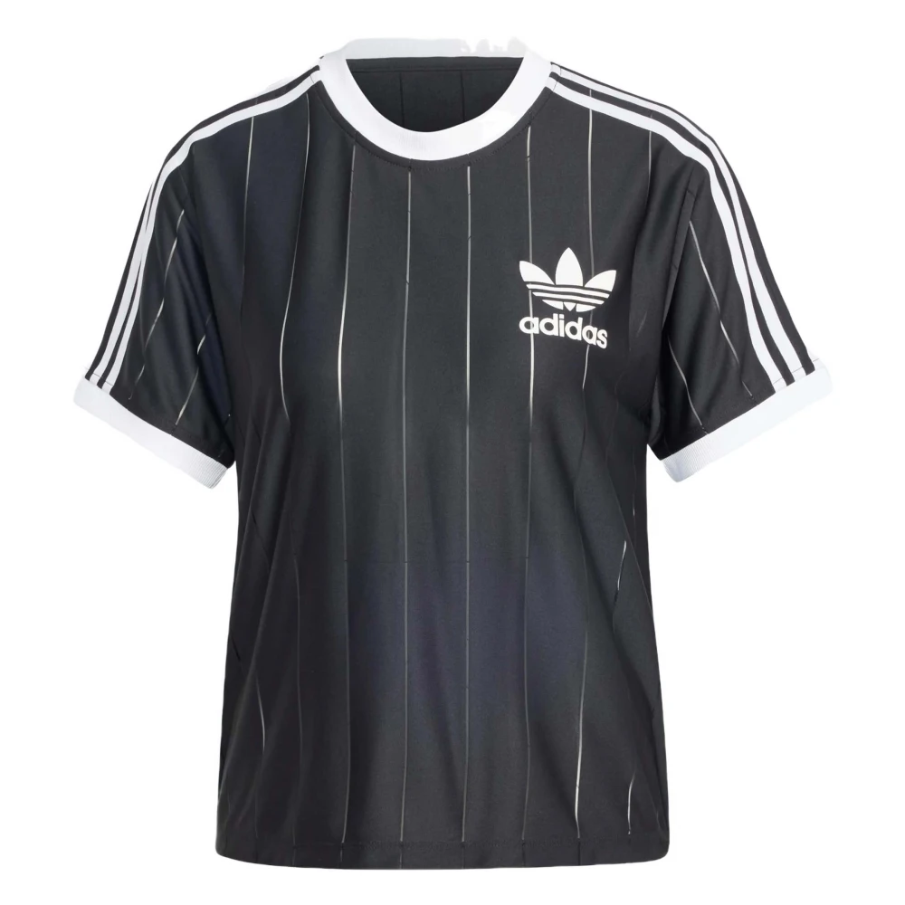 Adidas Pinstripe 3 Strepen T-shirt Black Dames