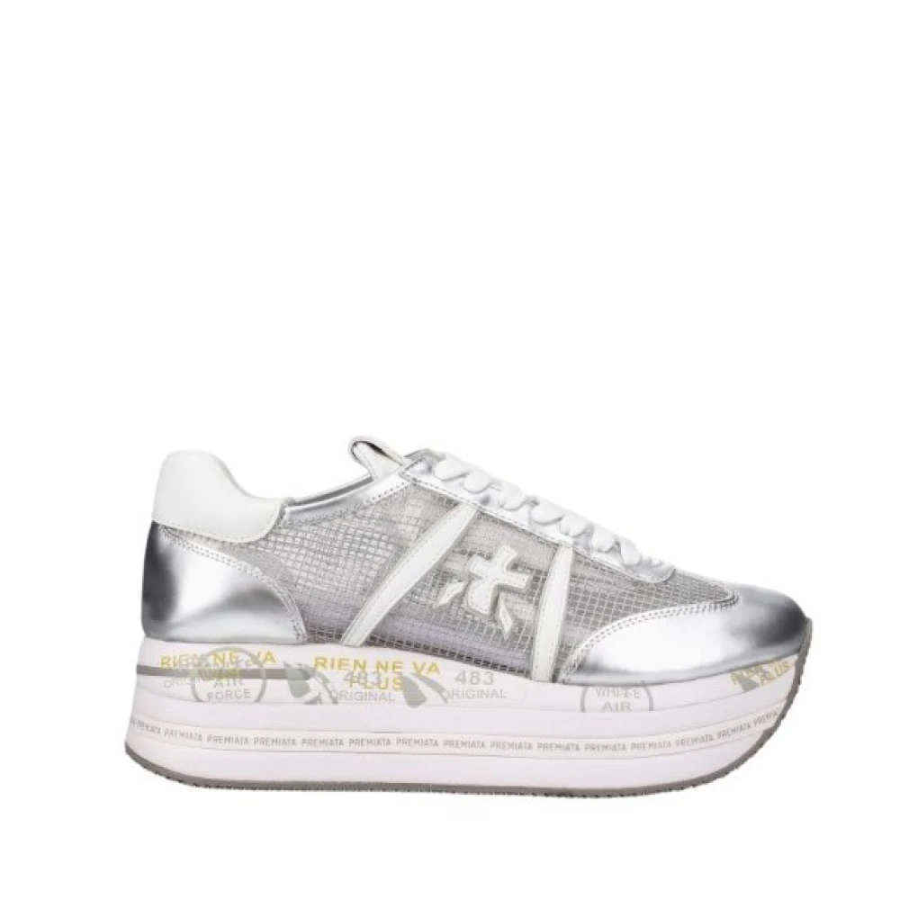 Premiata Grijze Sneakers met Zijlogo-embleem Dames Schoenen Grijs