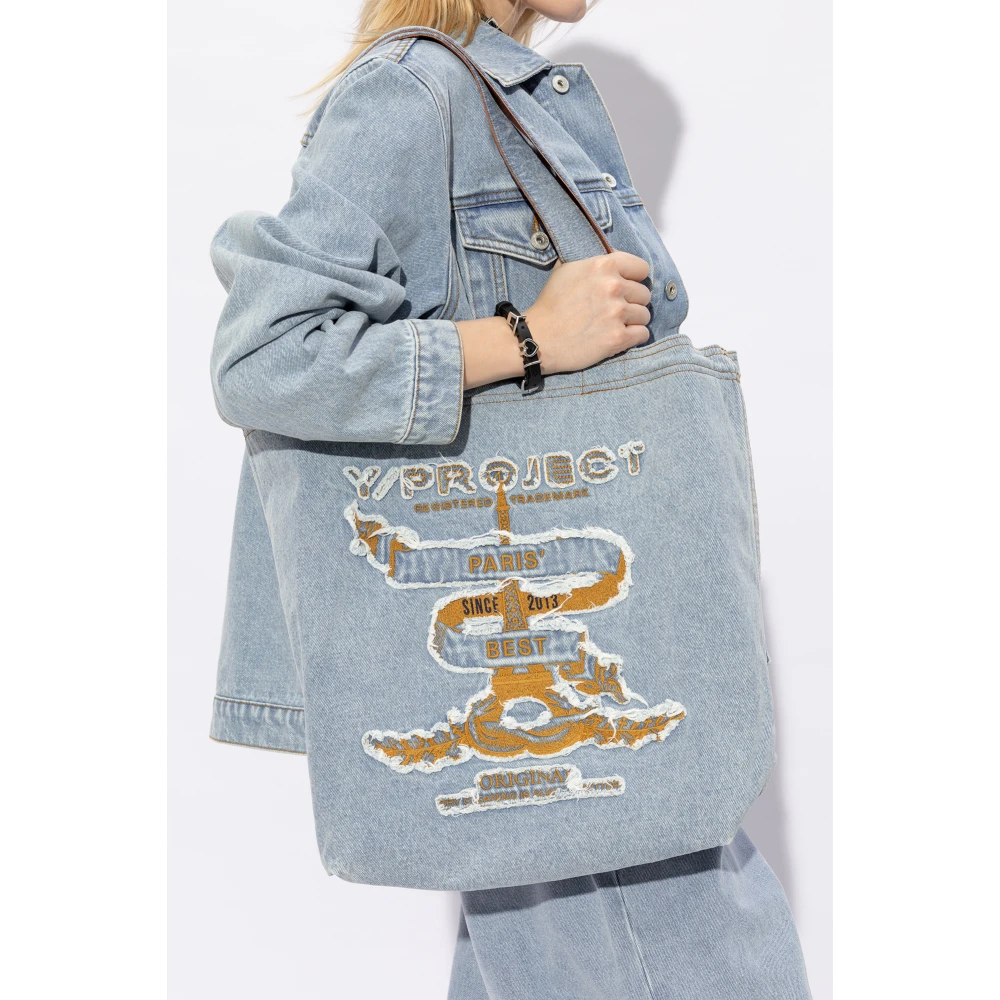 Y Project Parijs Beste denim shopper tas Blue Unisex