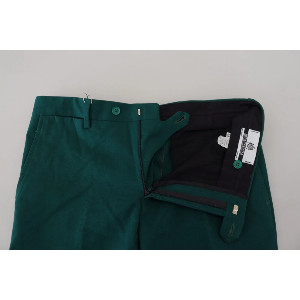 Bencivenga Elegante Groene Katoenen Broek Green Heren