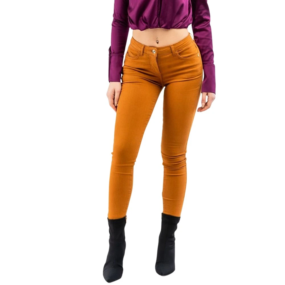 Patrizia Pepe Femme Marron - Jeans Skinny Taille Haute - Jeans - Brun - Taille: W26