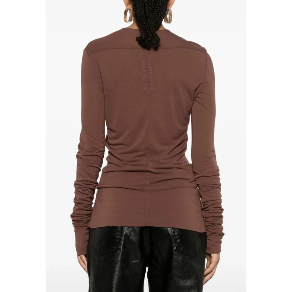 Rick Owens Stijlvolle Top met Unieke Halslijn Brown Dames