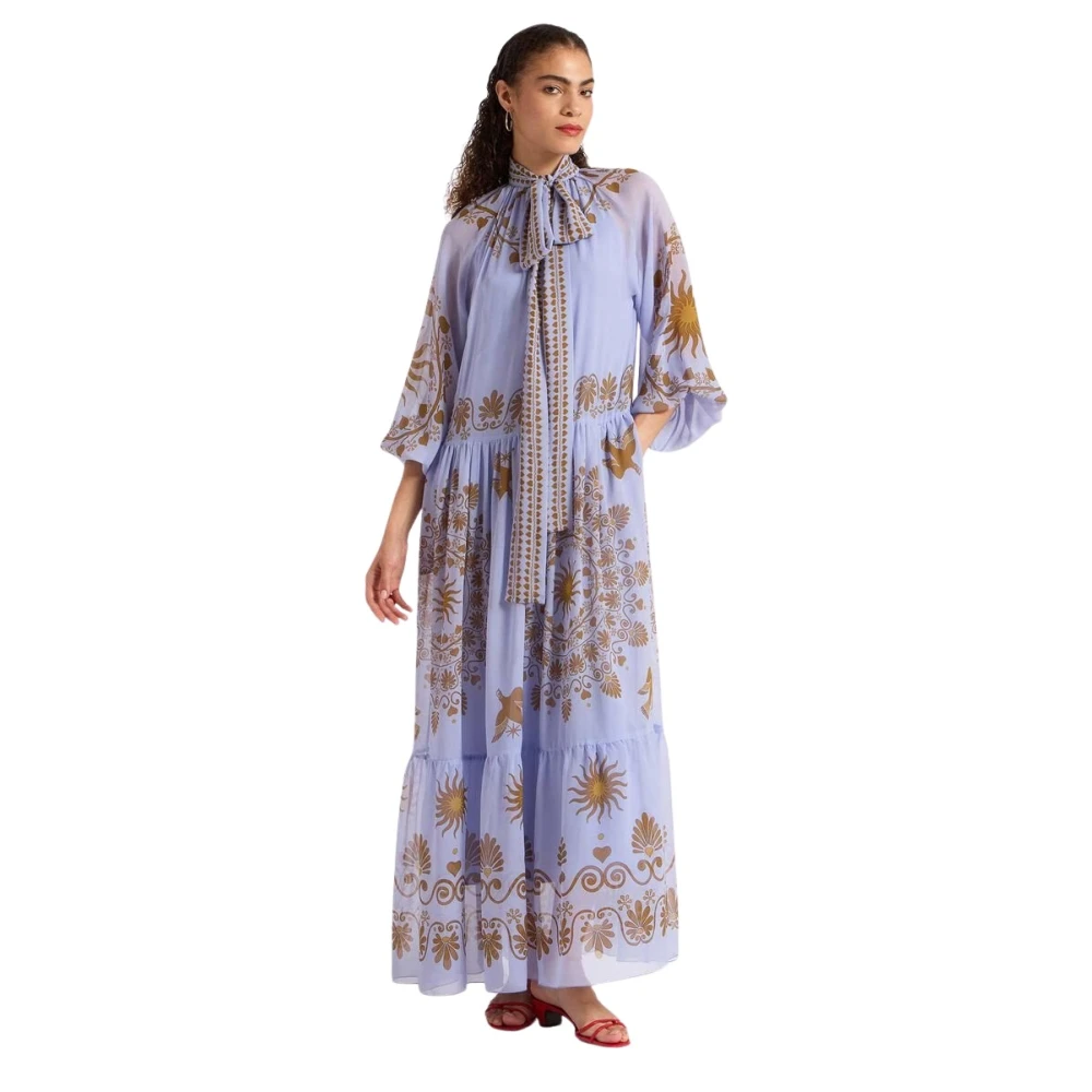 La Doublej Vrouw Blauw Kleedjes Dames, L, Chiffon, Athena Dress