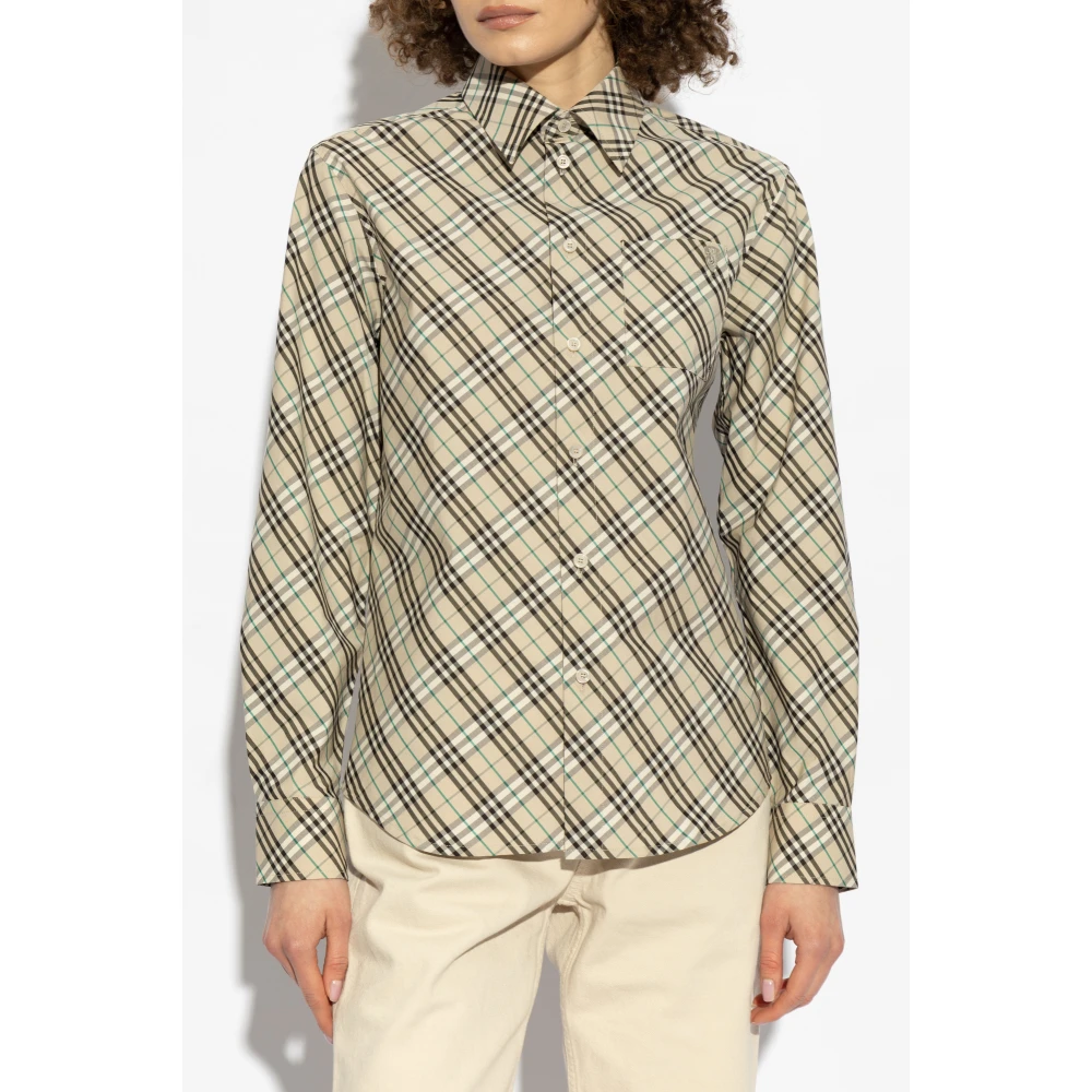 Burberry Geruite overhemd Gray Dames