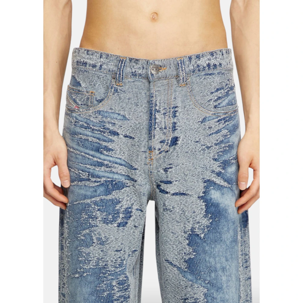 Diesel Relaxed-Fit jeans met unieke stijl Blue Heren