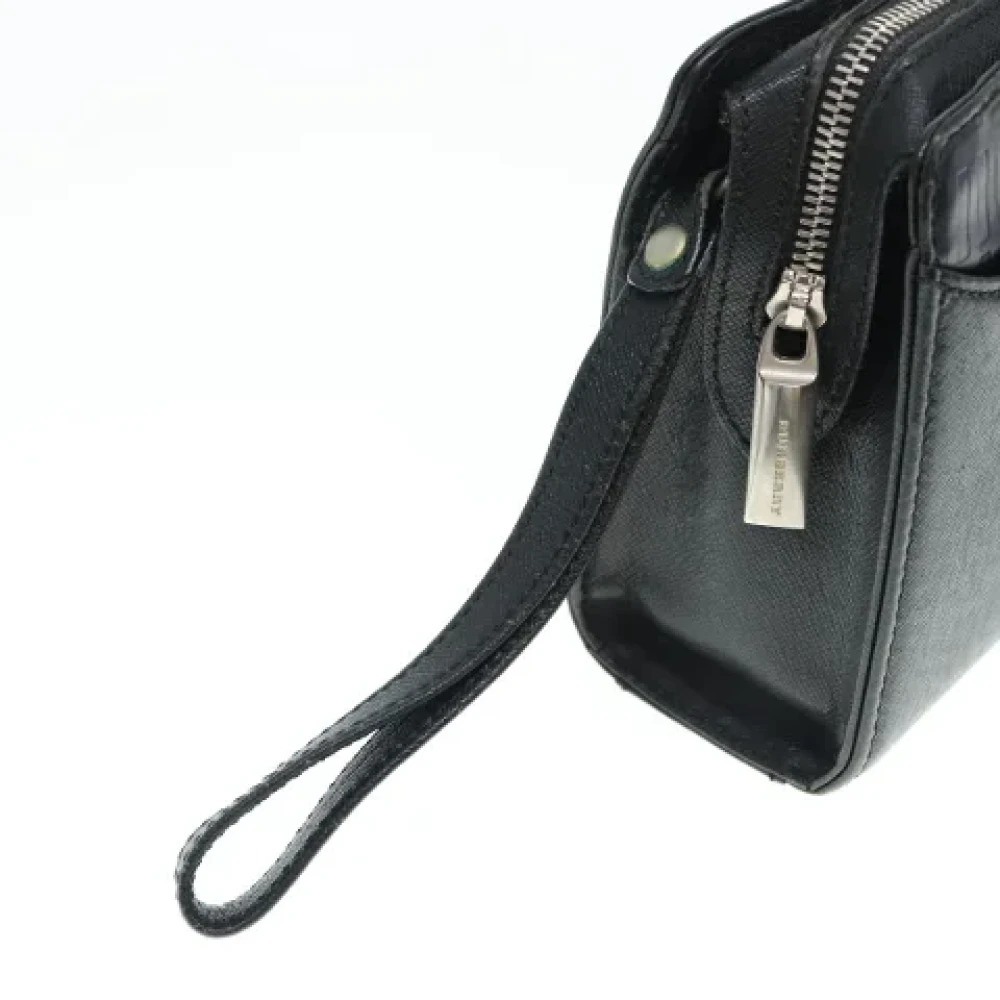 Burberry Vintage Pre-owned Leather clutches Black Dames