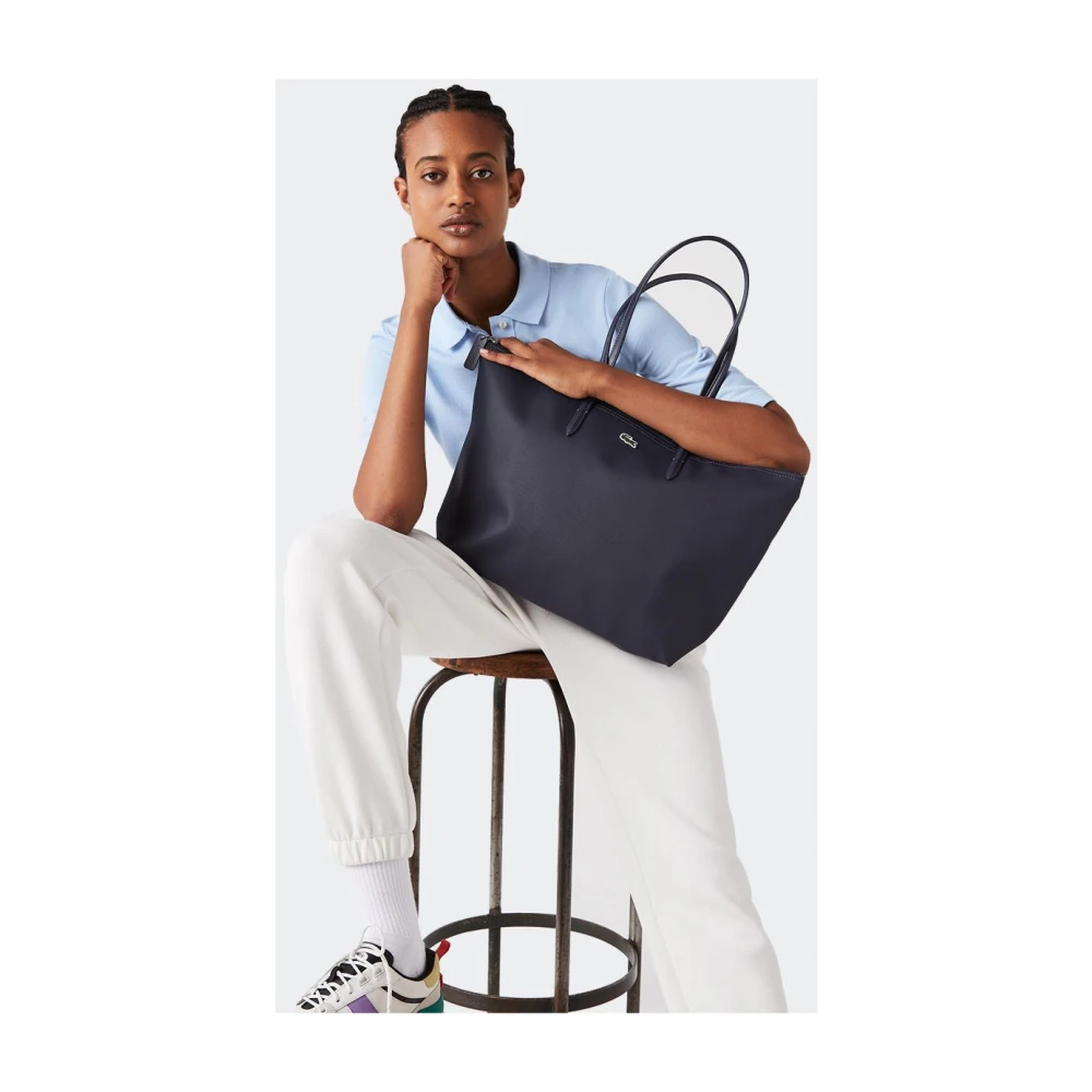 Lacoste Tas met effen kleur en logo Blue Dames