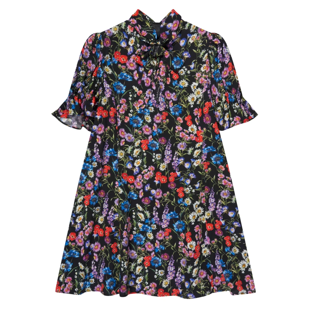 Dolce & Gabbana Girls Multicolor Bohemian Meadow Flower Silk Dress