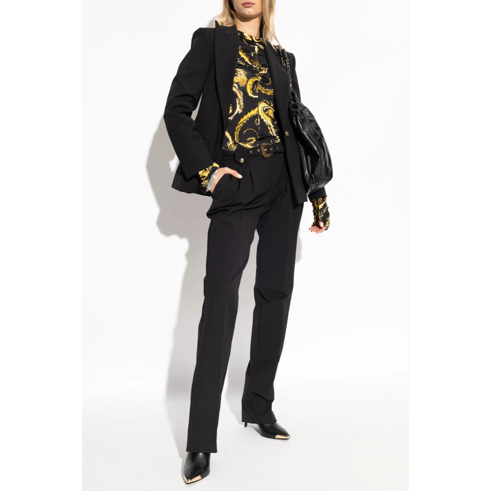 Versace Jeans Couture Broek met riem Black Dames
