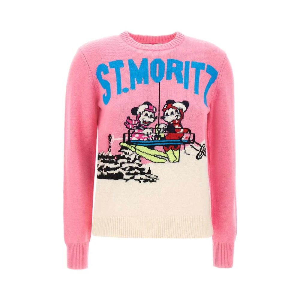 MC2 Saint Barth Stijlvolle Crewneck Sweater Pink Dames