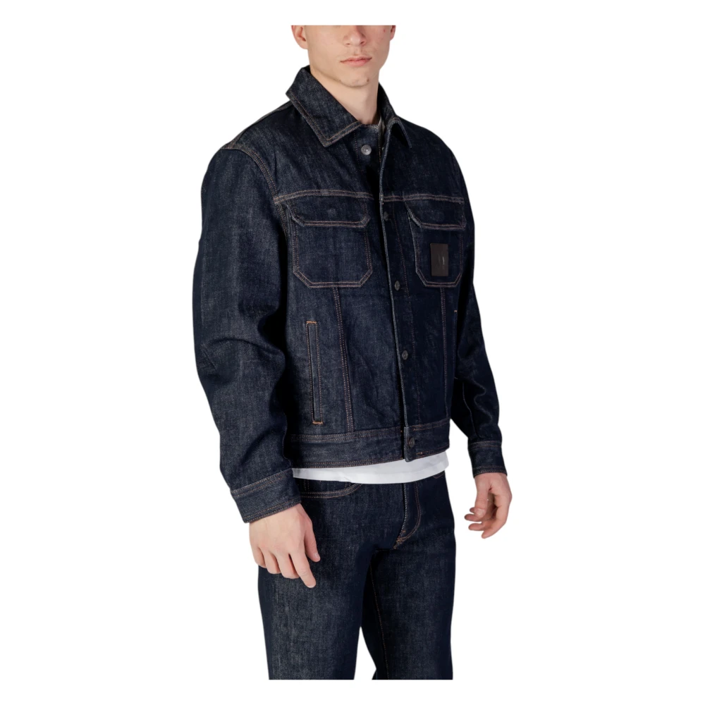 Armani Exchange Blauw spijkerjack met knopen Blue Heren