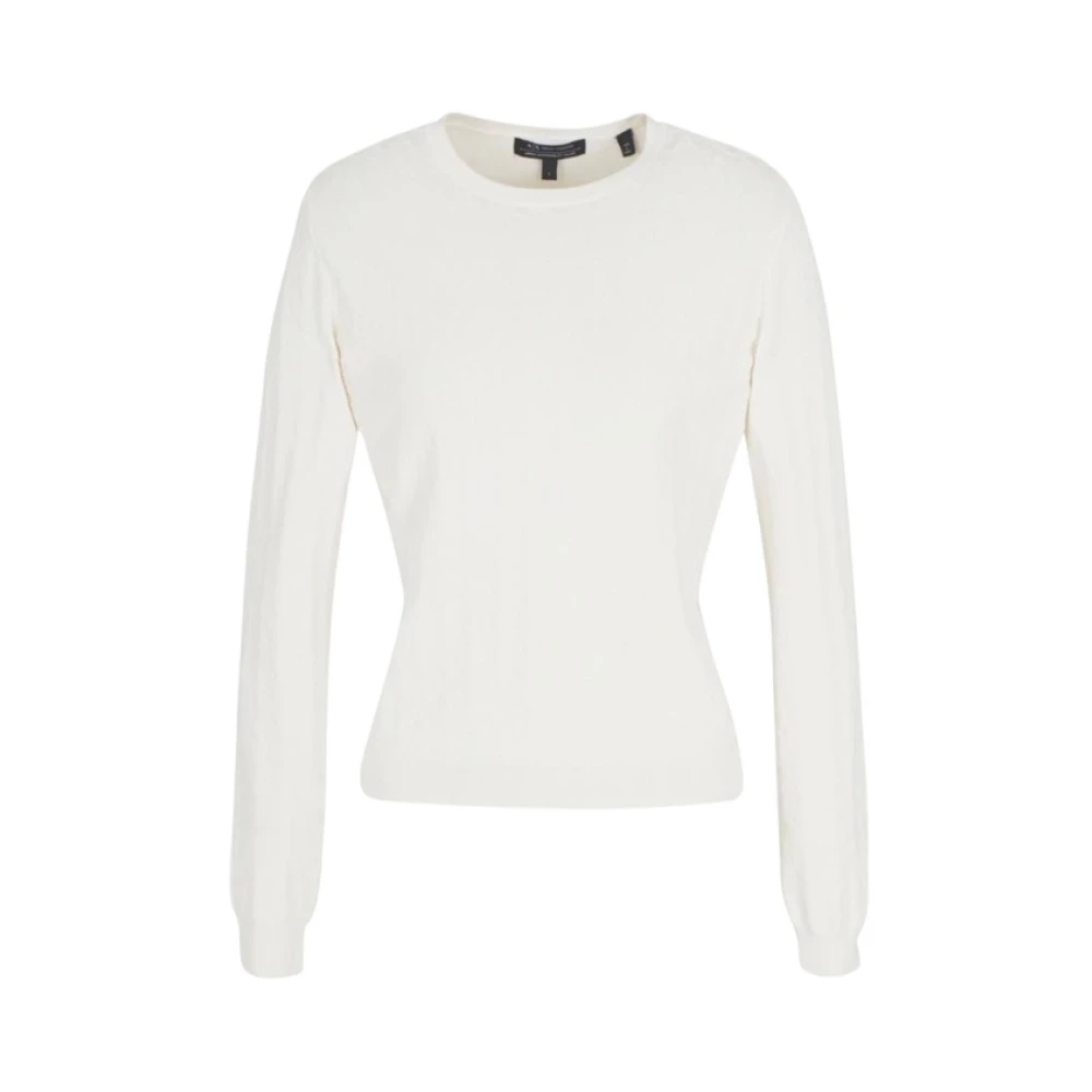 Armani Exchange Women's Cream Sweatshirt Stylish Casual Outing