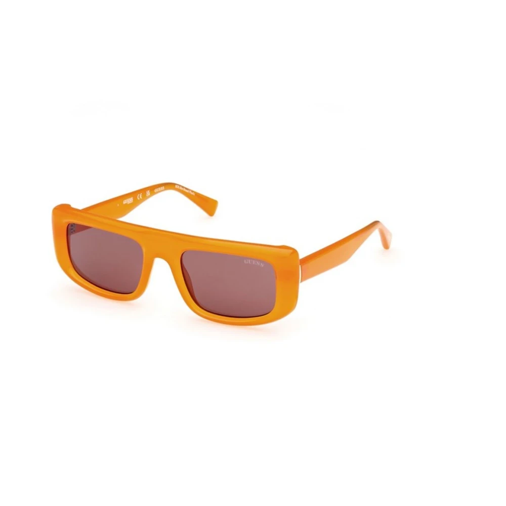 Guess Unisex Orange Sunglasses, 53 Mm, Rectangle Sunglasses