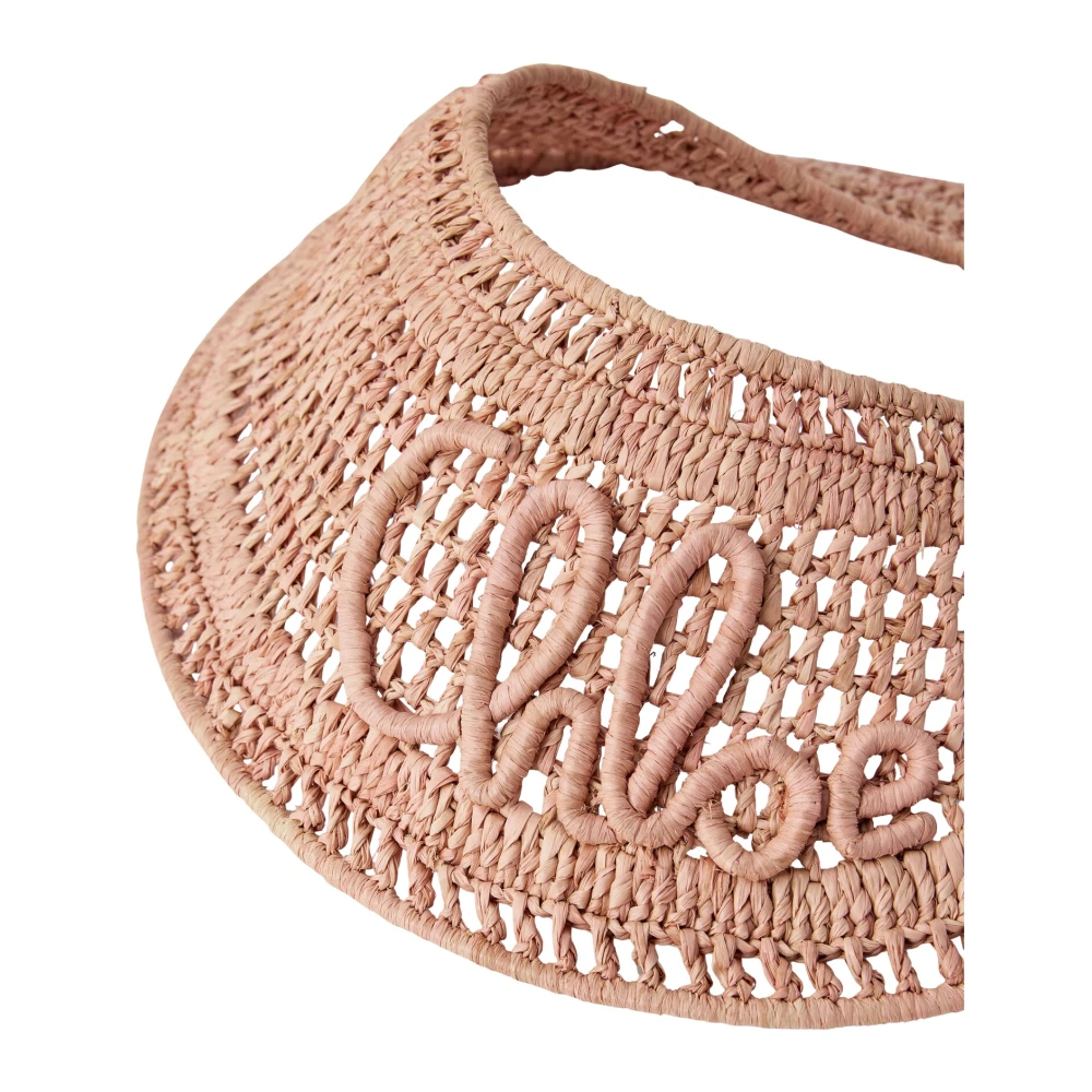 Chloé Pink Raffia Visor Hat - Female - Hats & Caps - One Size - Accessories