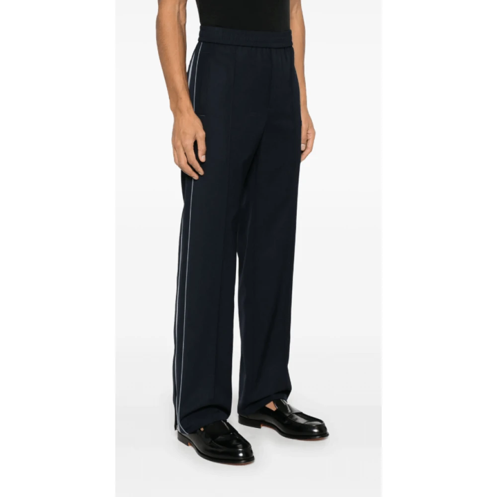 Gucci Blauwe Logo-Patch Broek Blue Heren