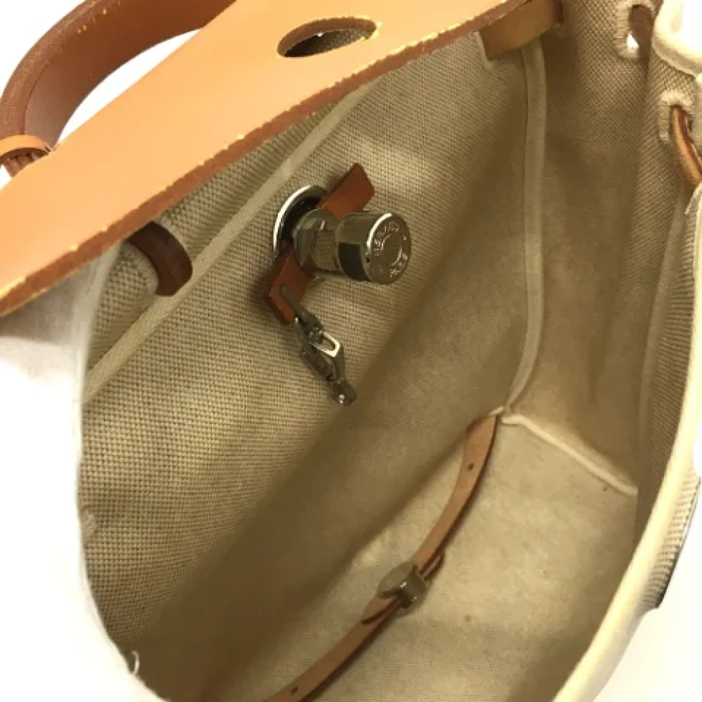 Hermès Vintage Pre-owned Leather backpacks Beige Dames