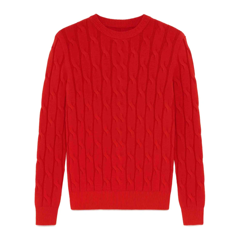 Jacob Cohën Men's Red Cashmere Knitwear, M, Crewneck Jumper