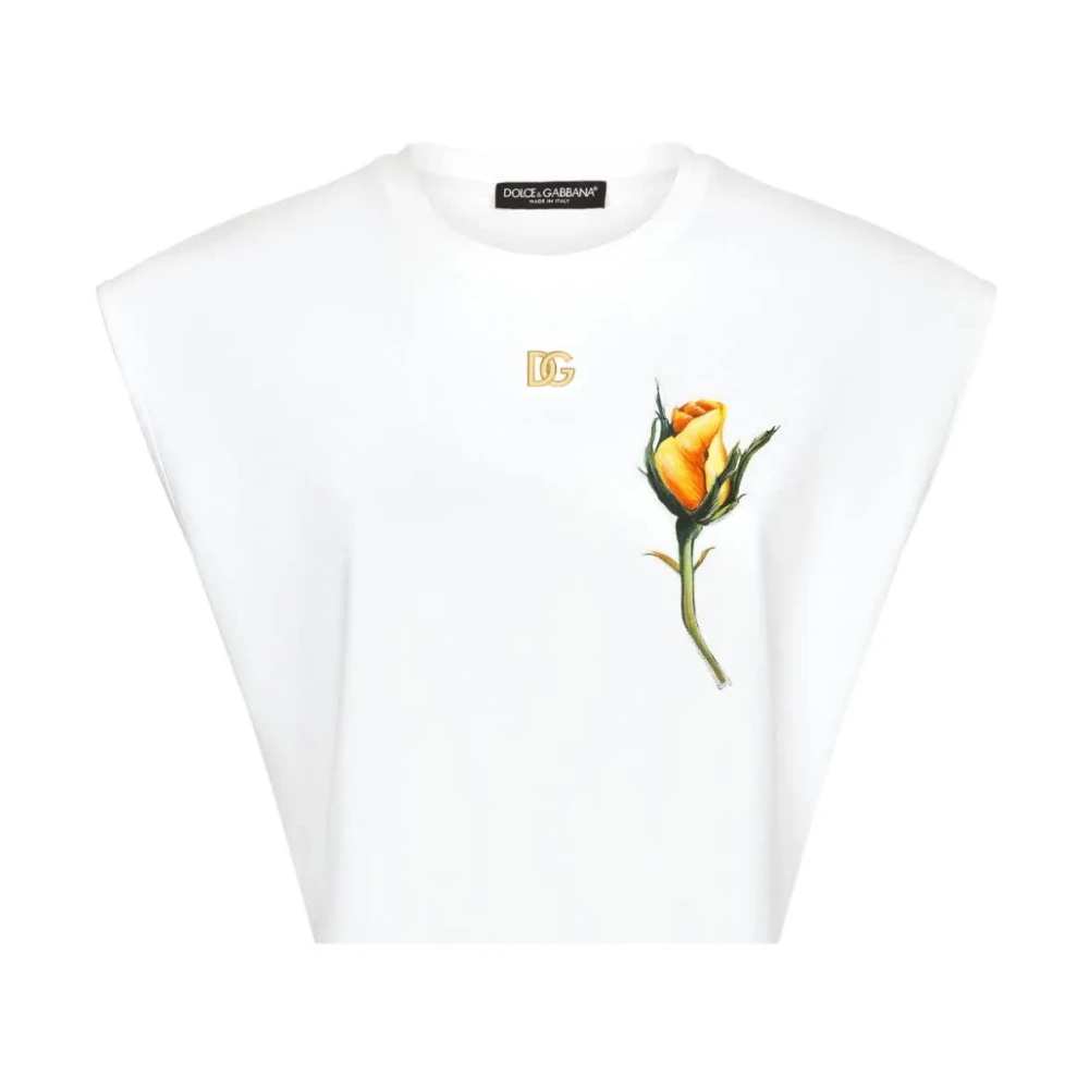 Dolce & Gabbana Optisch Wit T-Shirt Multicolor Dames
