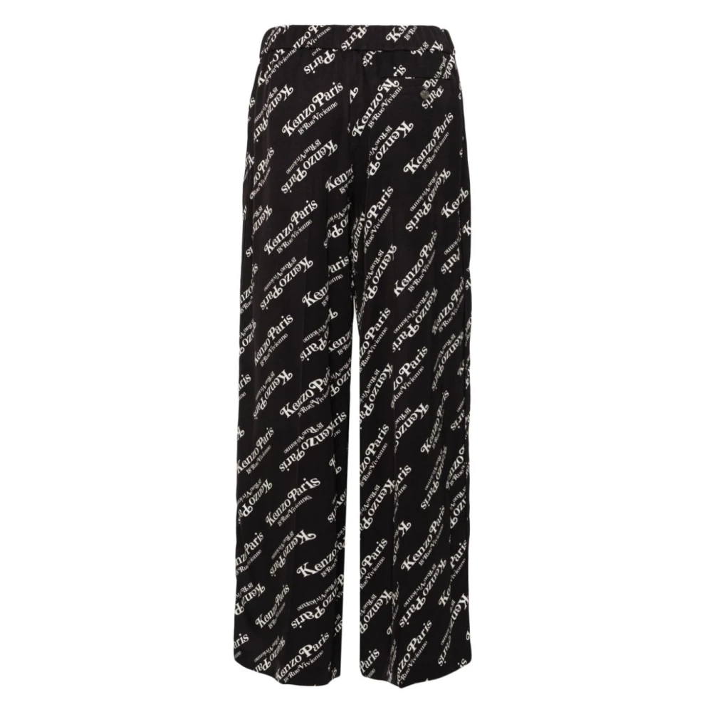 Kenzo Wijde Pijp Zwarte Broek Black Dames