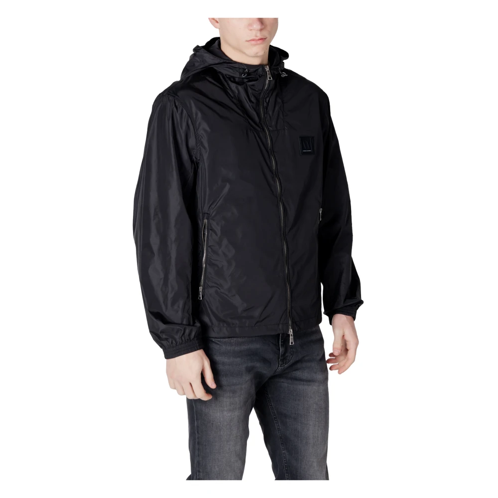 Armani Exchange Black Box Logo Jacket - Male - Light Jackets - L - Jackets