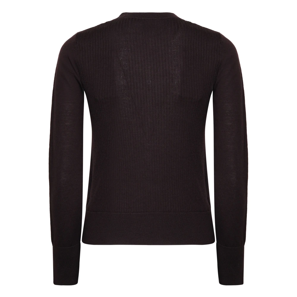 pinko Bruine Wol Tricot Sweater Lange Mouw Brown Dames