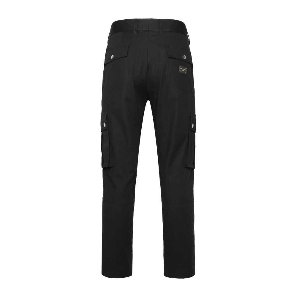 Dolce & Gabbana Zwarte Katoenen Cargo Broek Black Heren