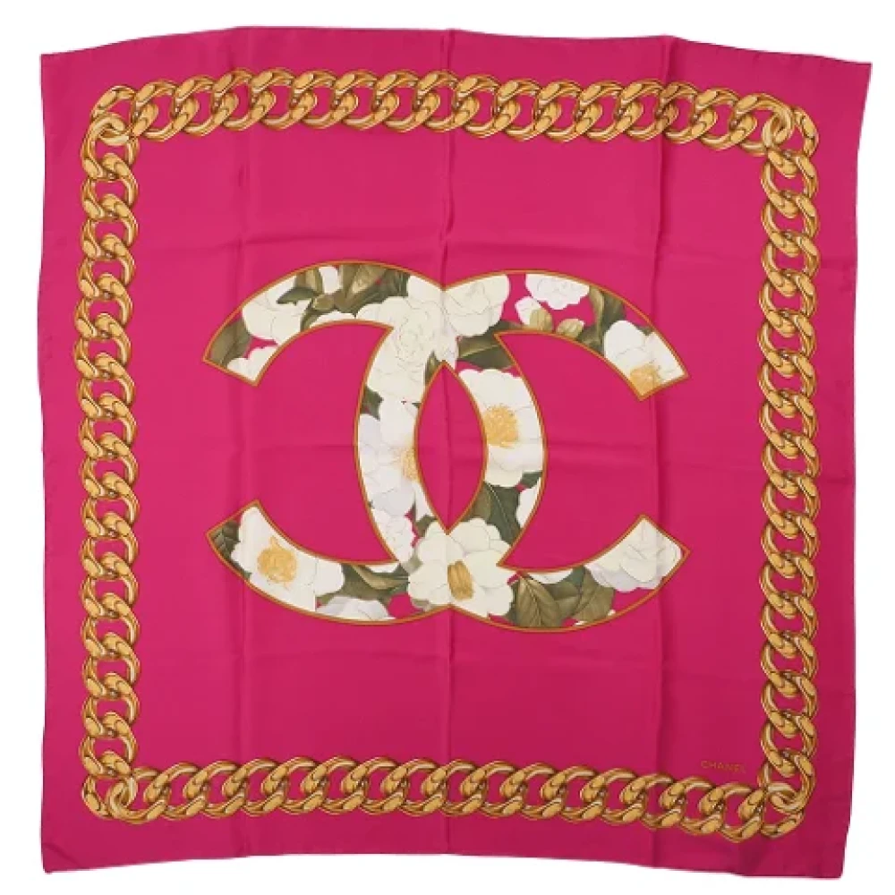 Chanel Vintage Pre-owned Silk scarves Pink Dames