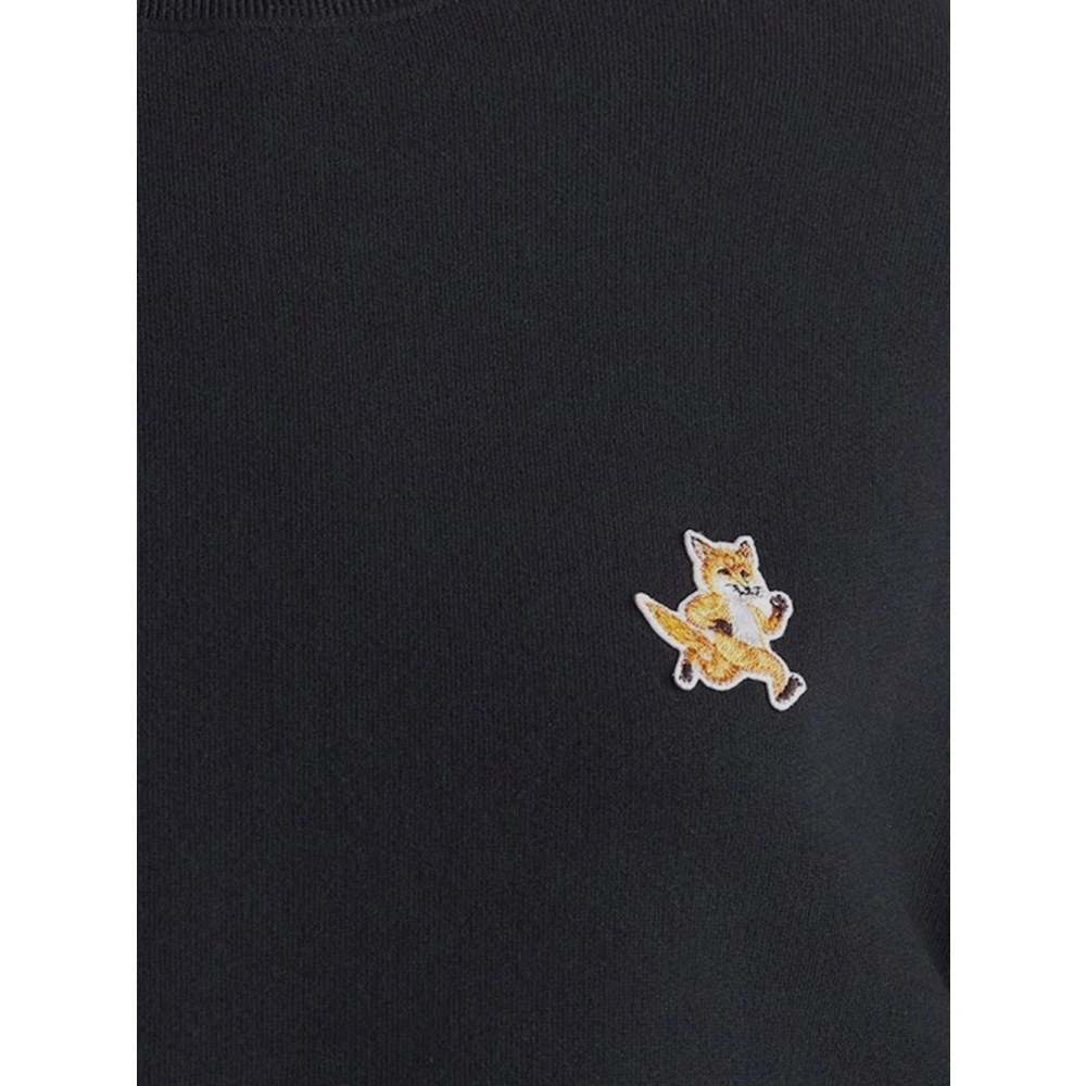 Maison Kitsuné Vos Katoenen Sweatshirt Black Dames