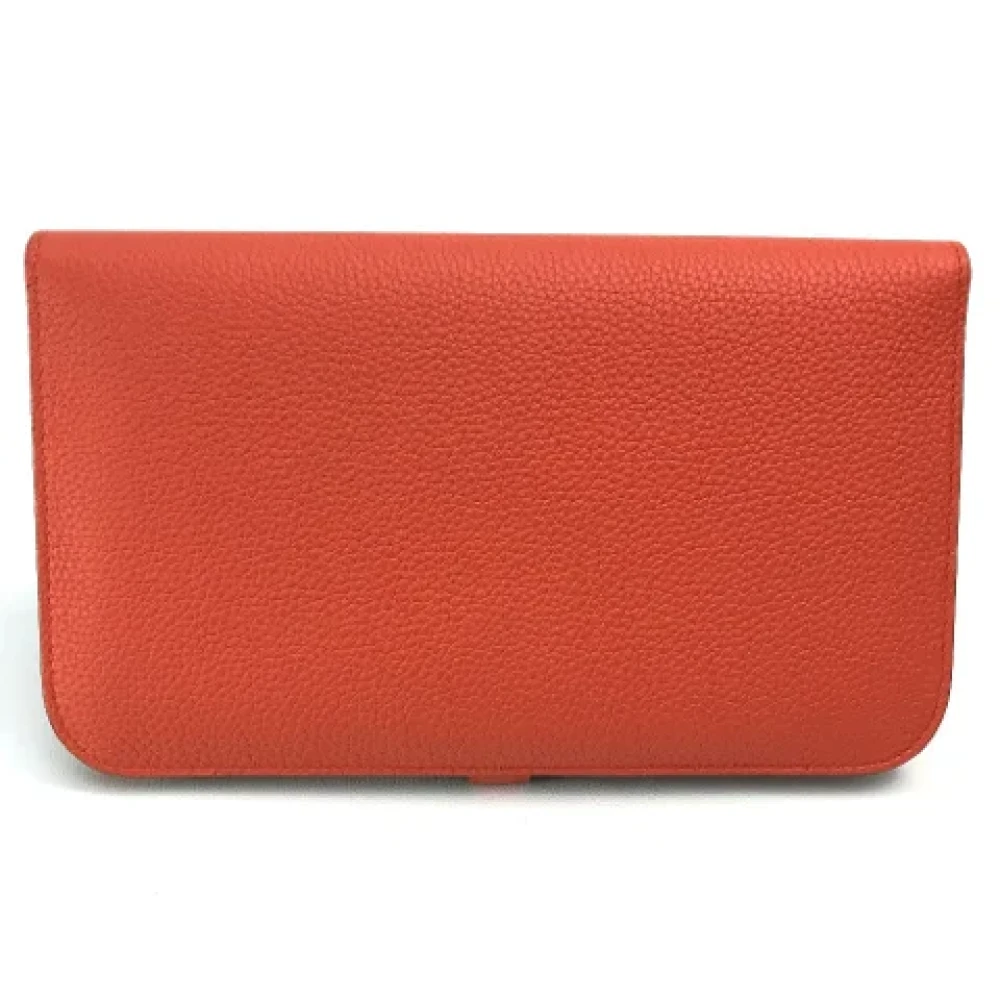 Hermès Vintage Pre-owned Leather wallets Orange Dames