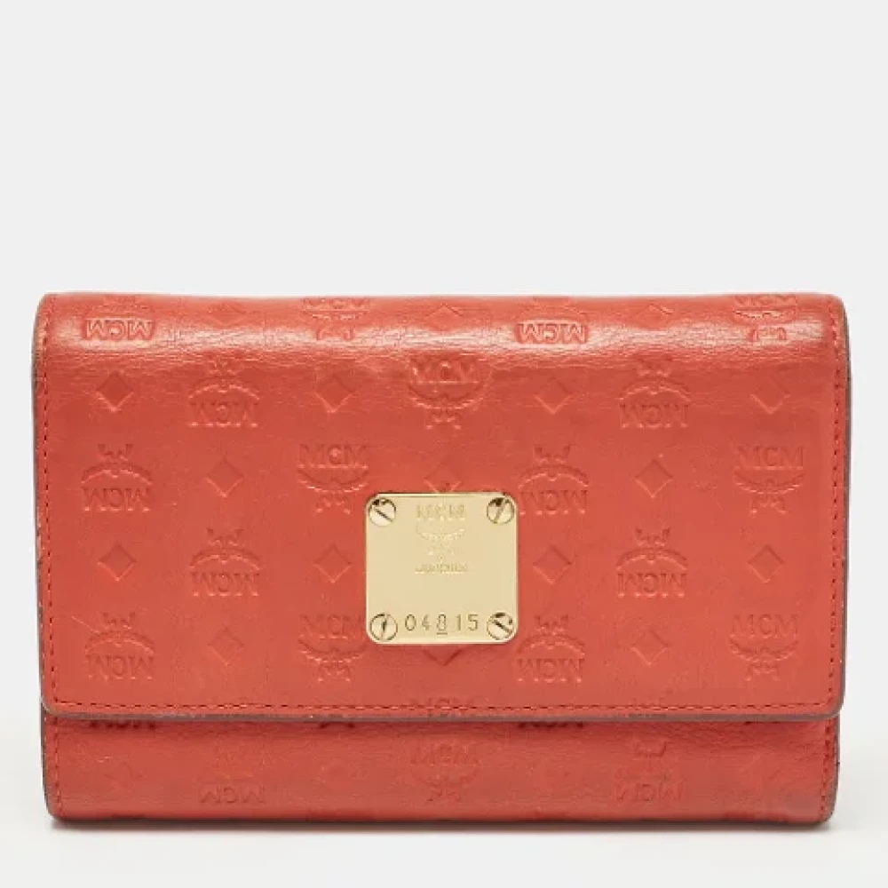MCM Pre-owned Leather wallets Red Dames