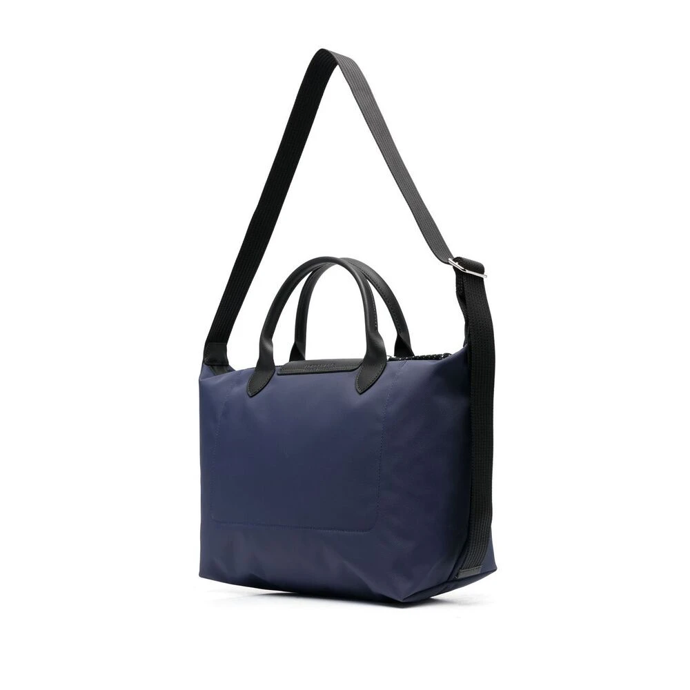 Longchamp Marineblauwe Geëmbosseerde Logo Handtas Blue Dames