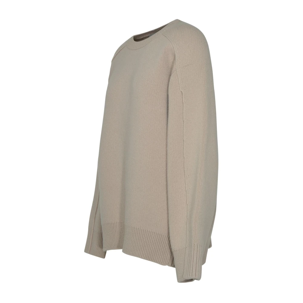 Lanvin Cropped Fit Sweater met gegraveerd logo Beige Dames