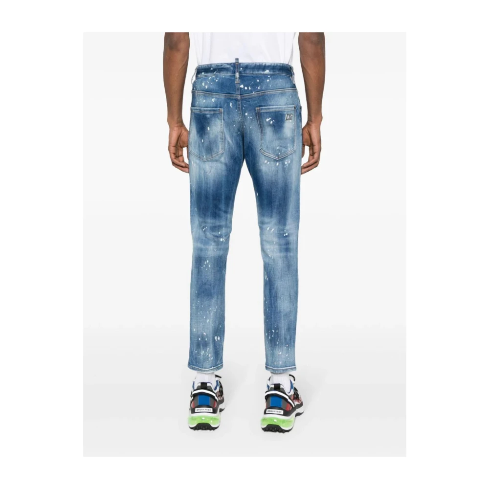Dsquared2 Casual Katoenen Broek Blue Heren