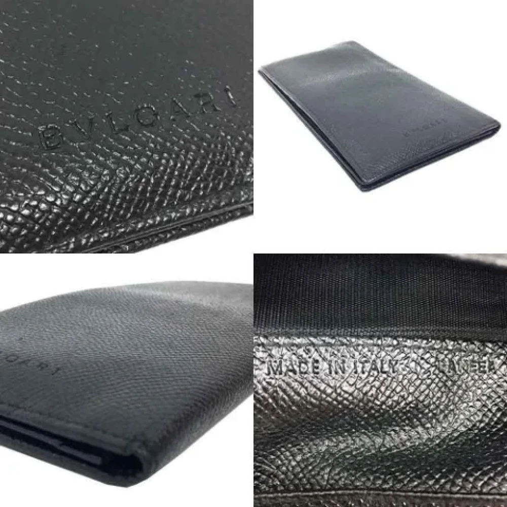Bvlgari Vintage Pre-owned Leather wallets Black Dames